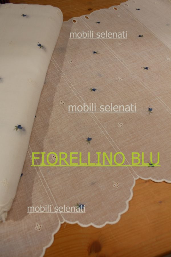 Tendina a vetro Fiorellino blu 7552